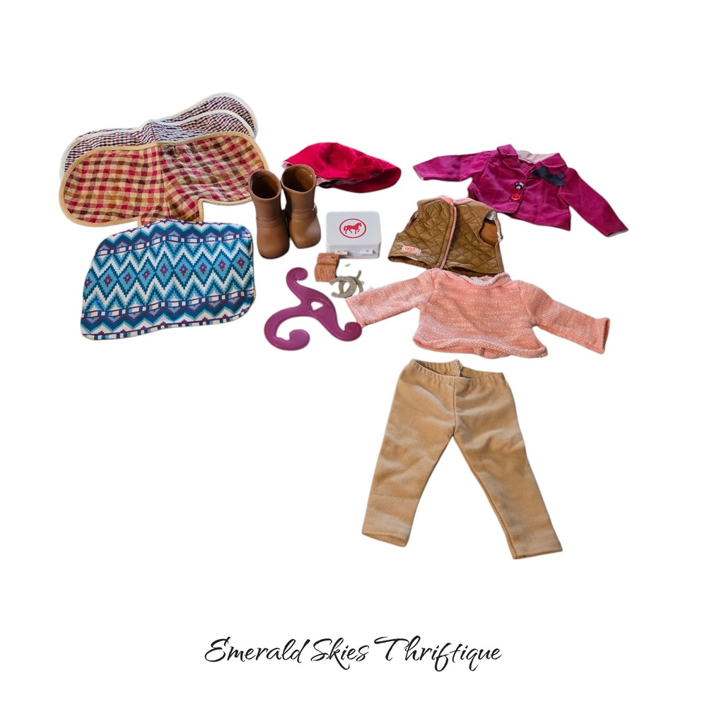 Our generation doll accessories horse blankets, horse first aid kit, clothing